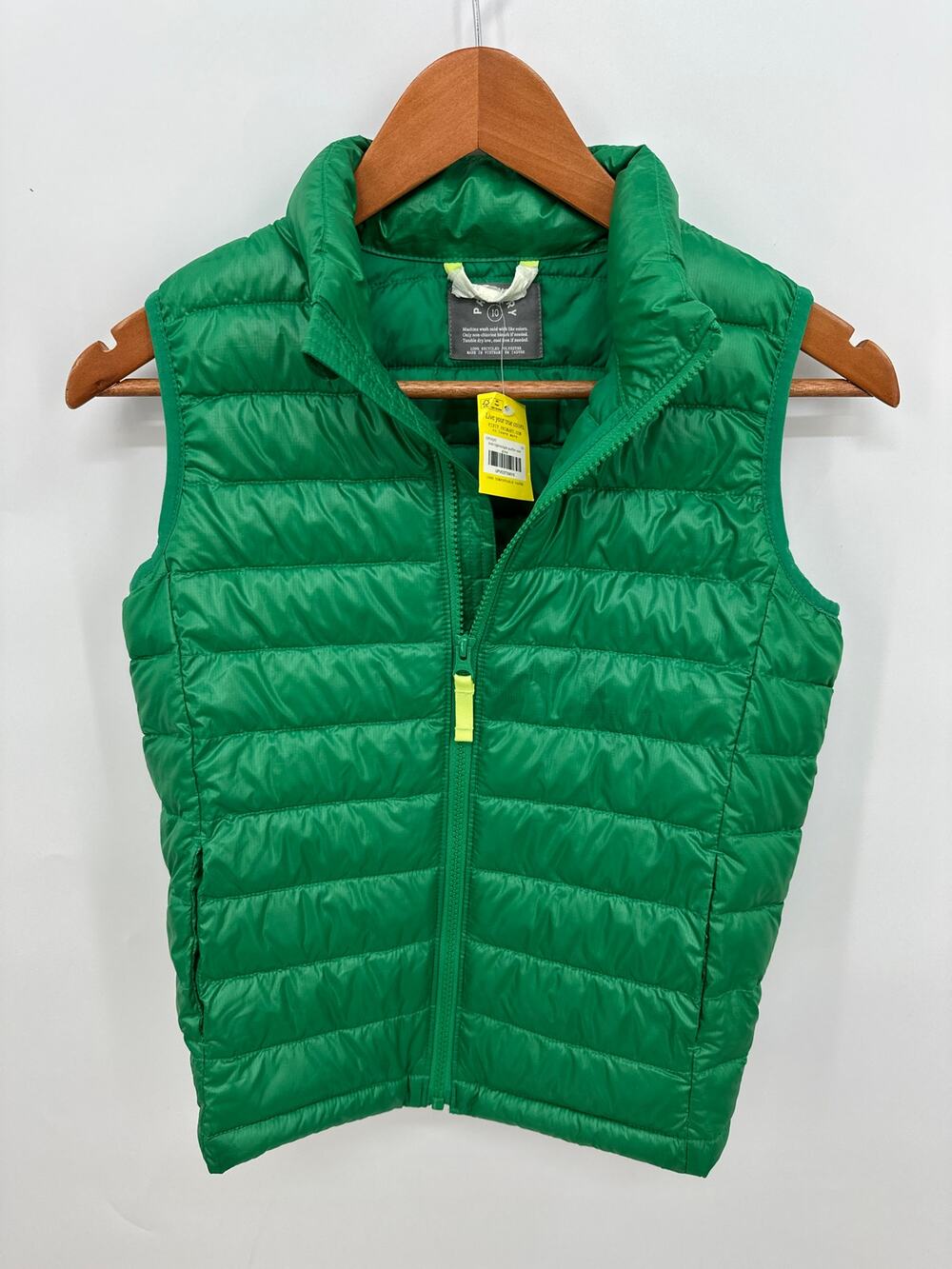 PRIMARY Kid's Lightweight Puffer Vest in Grass Green // 10